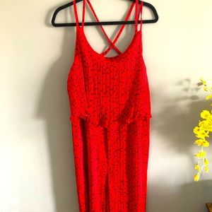 Red Cropped Jumpsuit